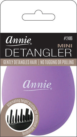 Annie Mini Detangler Brush Rubberized Purple Colour.