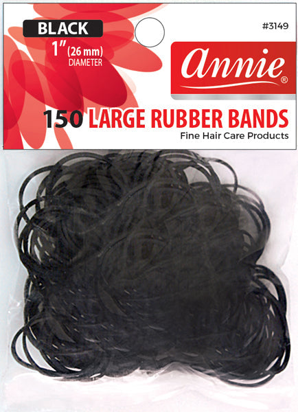 Annie Rubber bands black (Larg) 150pcs