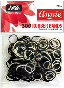 Annie Rubber bands Black/ White 300ct