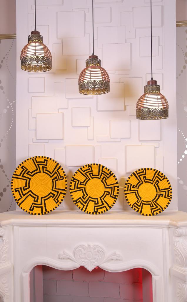 Nattkom Home decoration Yellow themd  Wall  Baskets set.  (3pcs)