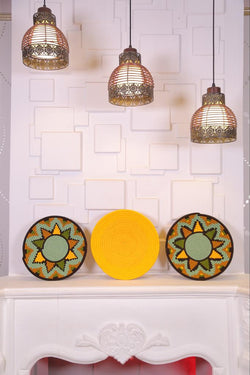 Nattkom Home decoration Yellow & Green themd  Wall  Baskets set.  (3pcs)