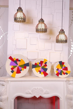 Nattkom Home decoration  diffrent colours renbow themd Wall Baskets set. (3pcs)